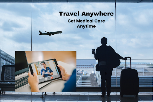 Traveler using telemedicine service