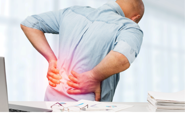 What are the causes of lower back, hip, and abdomen pain?